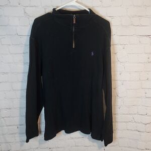 Men's Polo by Ralph Lauren Black Zip-Up Sweater, Size Large